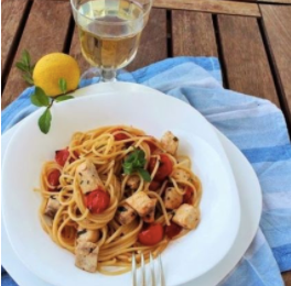 Spaghetti con ragù di pesce spada