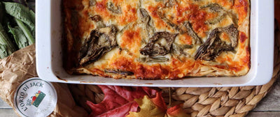 Lasagne di pane carasau, carciofi e stracchino